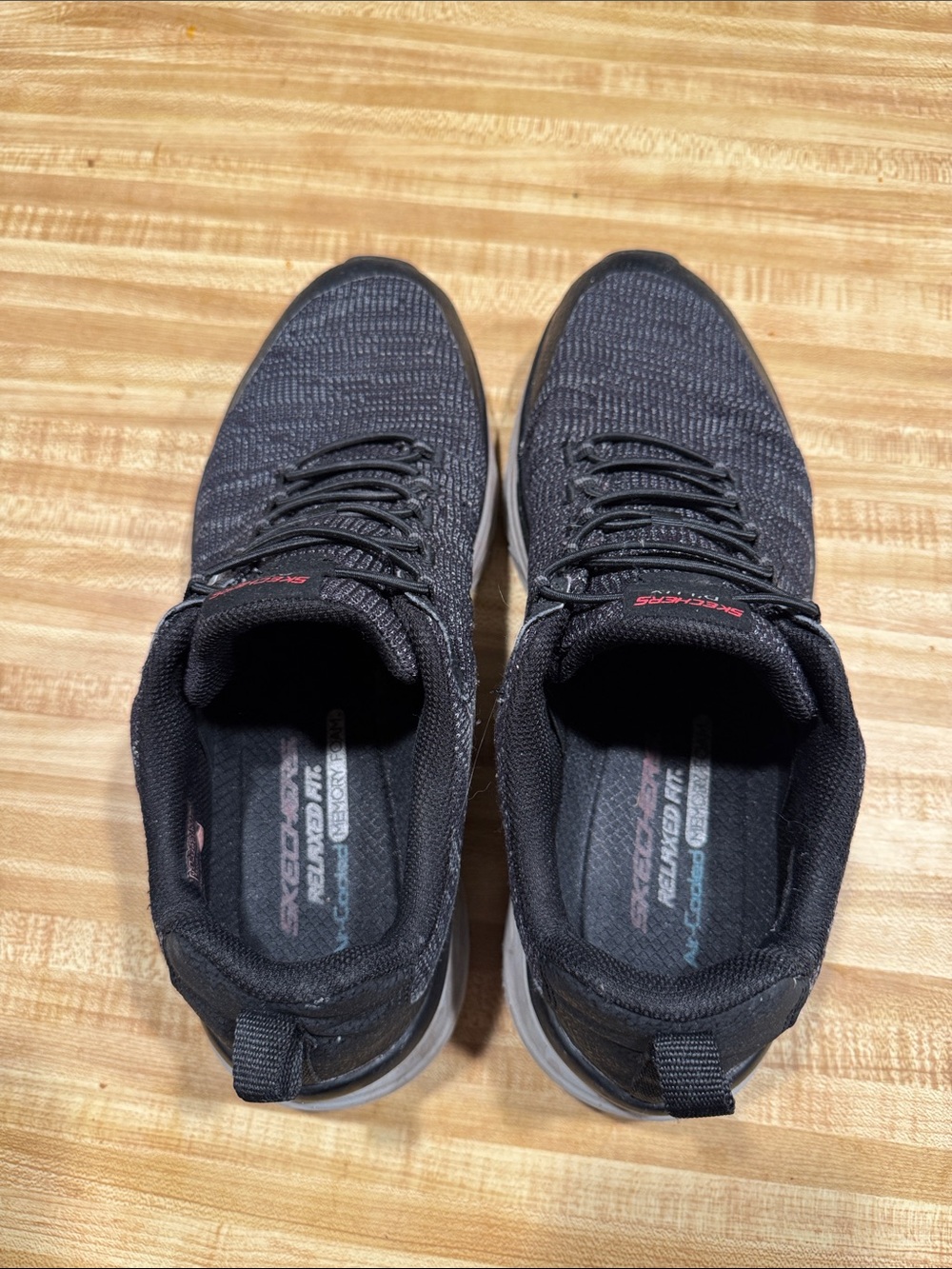 Skechers Men's Black Knit Athletic Sneakers